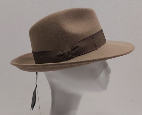 Chapeau beige camel feutre - camel,