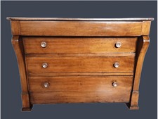 Commode Empire En Noyer À Bretelle Integro Original D'Époque 800' Restauré