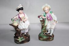 Ancienne paire de flacons en porcelaine Vieux Paris signés Jacob PETIT couple