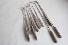 Lot Ancien Instrument médicale 9 curettes ORL chirurgie (74134)