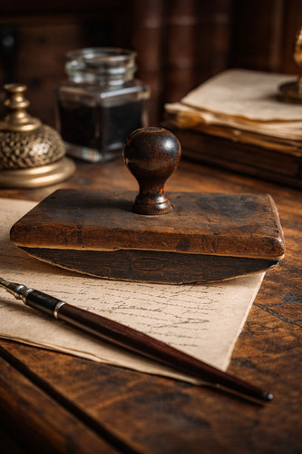 Tampon buvard ancien - , bois