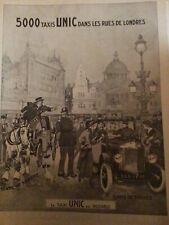 PUBLICITE ANCIENNE AUTOMOBILE TAXI UNIC / RÉVEIL JAZ / DELAUNAY BELLEVILLE 1923