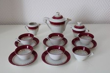 DINETTE SERVICE A CAFÉ POUPÉE PORCELAINE LIMOGES BEL ETAT MANQUE 1 SOUCOUPE