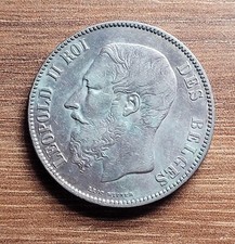  5 Francs Leopold II Roi des Belges 1872 Argent  -  SUP