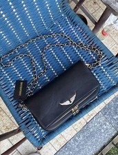 Sac à main Zadig et Voltaire Pochette Rock Nano Cuir Noir Neuf