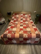 Magnifique Couvre Lit Patchwork Rouge Orange Fabrication Espahnole