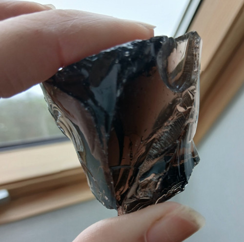 Obsidienne fumée translucide