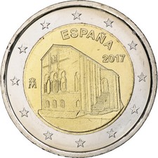 [#375803] Espagne, 2 Euro, Églises du royaume des Asturies, 2017, MS(64), Bi-Métal