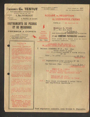 Paris balance pesee - (xi°), /