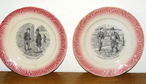 Anciennes assiettes parlantes - anciennes,