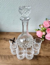 Service en Cristal d’arques véritable France (carafe + 5 verres)