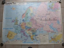 Carte scolaire pédagogique EUROPE POLITIQUE / EUROPE AGRICOLE MDI années 60
