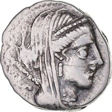 Monnaie, Rubria, Denier, 87 BC, Rome, TTB+, Argent, Crawford:348/2