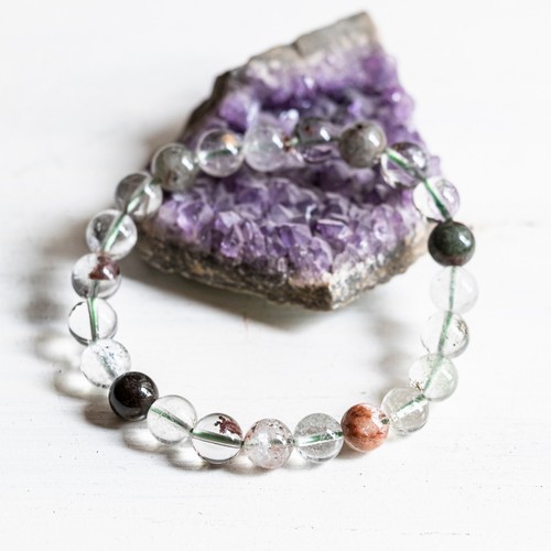 Bracelet quartz fantome perles - fantome,