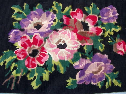 Tapisserie canevas fleurs - canevas, fait