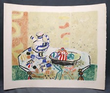 Lithographie originale par Paul Aizpiri vers 1970 Nature morte