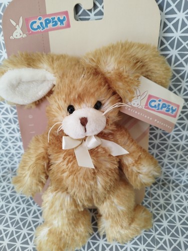 Doudou peluche lapin beige