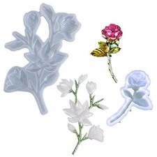2 PCS Moules en Résine 3D pour Fleurs Moule Silicone Fleur pour La Décoration...
