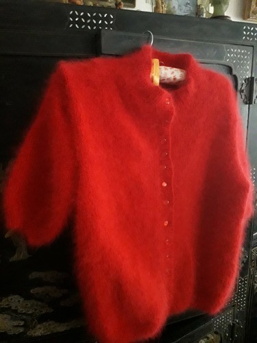 Gilet angora rouge 80 - gilet,