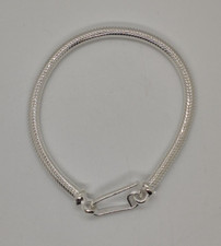 Bracelet Snake Serpent Argent 700 Homme Tibétain Coda Di Topo Inde CM 19.5 S3