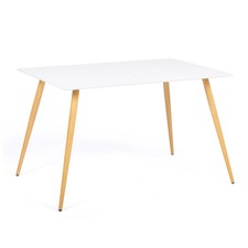 Table à manger scandinave rectangle SARA 6 personnes blanche 120 cm