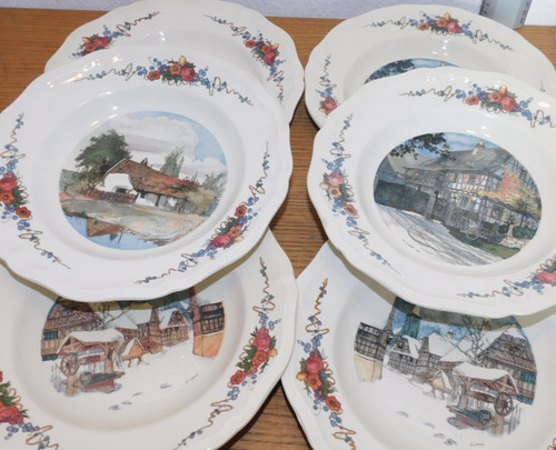 Vintage lot assiette soupe - 6,