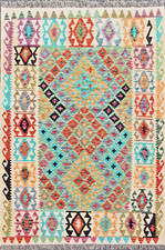 Tapis kilim en laine tissé à