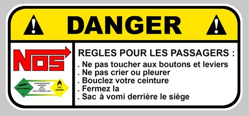 Sticker nos danger attention - danger,