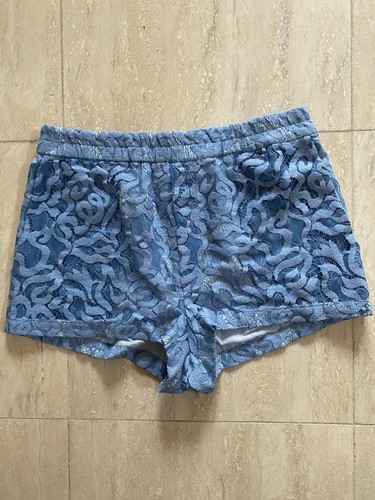 Short dentelle arabesque bleu - short,