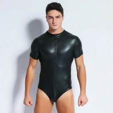 Hommes Faux Cuir Justaucorps