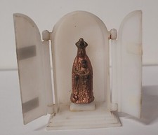 ANCIENNE RELIQUAIRE NTRA SRA DE NURIA ORATOIRE TRIPTYQUE RELIGIEUX  # J5