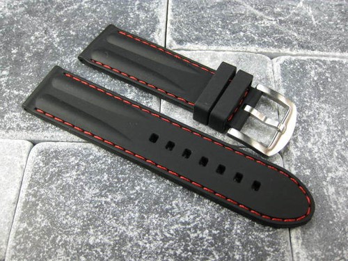 24mm noir souple caoutchouc - hq,