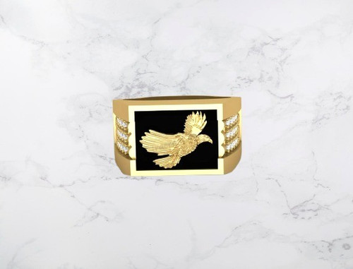 Bague chevalière aigle argent