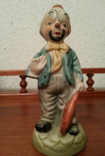 Handpainted porcelain clown - porcelain,