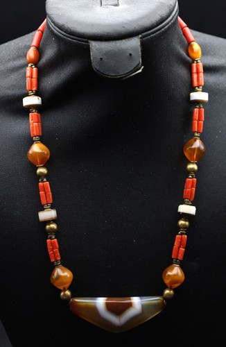 Collier ancien corail ambre - corail, et