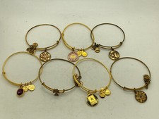Lot Of 7 Alex And Ani Gold Tone Bracelets Grandmother Love Etc