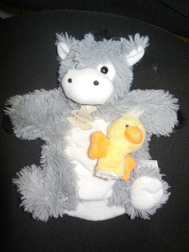 Doudou marionnette âne gris - doudou, +