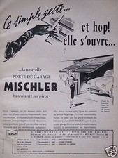 PUBLICITÉ MISCHLER LA NOUVELLE PORTE DE GARAGE BASCULANTE SUR PIVOT