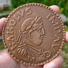 Médaille bronze banque européenne reproduction monnaie gauloise d'or