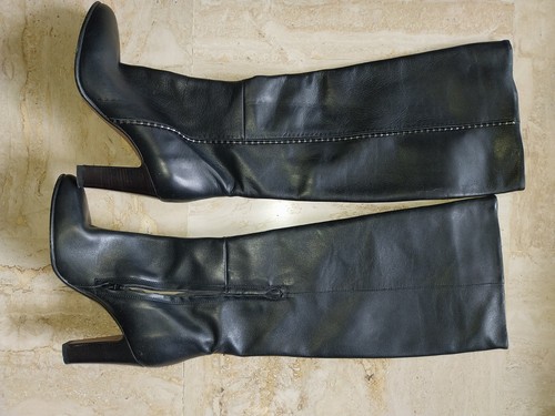 Bottes cuir noir talons - bottes,