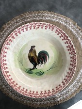 ASSIETTE au COQ CERAMIQUE MOULIN DES LOUPS & HAMAGE de 25,4 cm