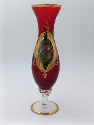 Vase ancien bohême verre - vase,