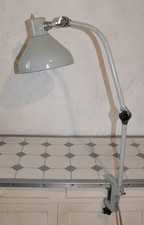 LAMPE D'ATELIER VINTAGE 2 bras années 60-70 métal gris fonctionnel sans ampoule