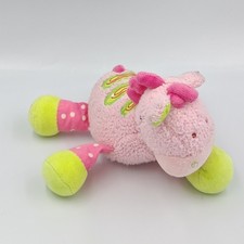 Doudou zèbre cheval rose vert