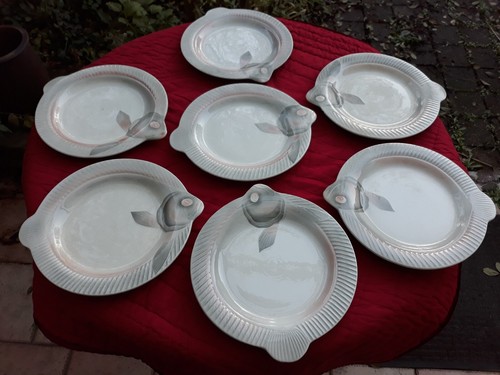 Lot assiettes poisson - assiettes, à