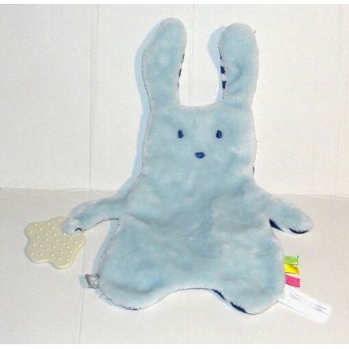 Doudou lapin plat - bleu, oxybul
