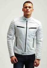 Veste En Cuir Biker Pour Homme