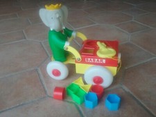 BABAR EDUCALUX  jouet a tirer et cubes Ancien jouet vintage.