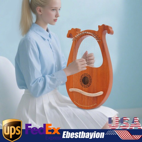 String lyre harp mahogany - ,