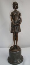 Statue Sculpture Fille L'innocence Style Art Deco Style Art Nouveau Bronze massi
